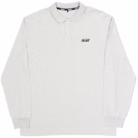 Palace Basically a Longsleeve Polo Grey Marl Palace Basically a Longsleeve Polo Grey Marl