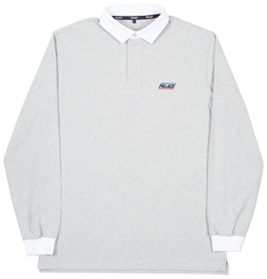 Palace Basically A Rugby Top Grey Marl Buy Palace Basically A Rugby Top Grey Marl