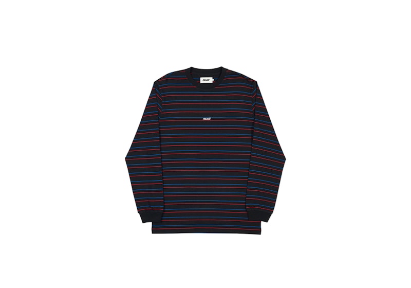 Buy Palace Basically a Stripe Longsleeve Black/Blue/Red - Novelship