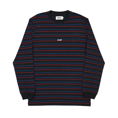 Palace Basically a Stripe Longsleeve Black/Blue/Red