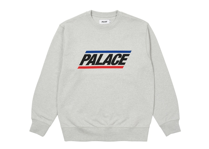 PALACE BASICS LOGO CREW GREY MARL