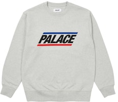 PALACE BASICS LOGO CREW GREY MARL PALACE BASICS LOGO CREW GREY MARL