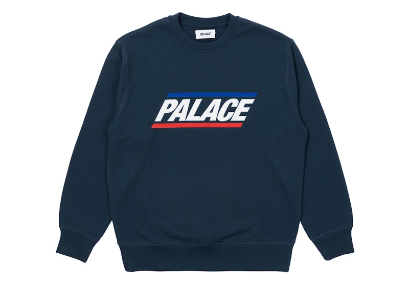 PALACE BASICS LOGO CREW NAVY