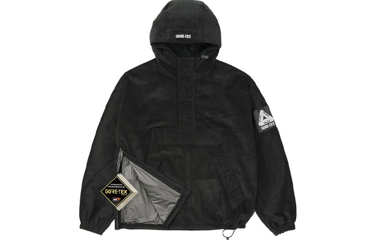 PALACE Black Corduroy Half-Zip Pullover Hoodie Jacket Unisex Logo Design. P21GT023 圖 4