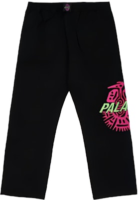 PALACE Black Relax Fit Straight Pants with Graphic Print Unisex Casual Wear. P22T024 Buy PALACE Black Relax Fit Straight Pants with Graphic Print Unisex Casual Wear. P22T024