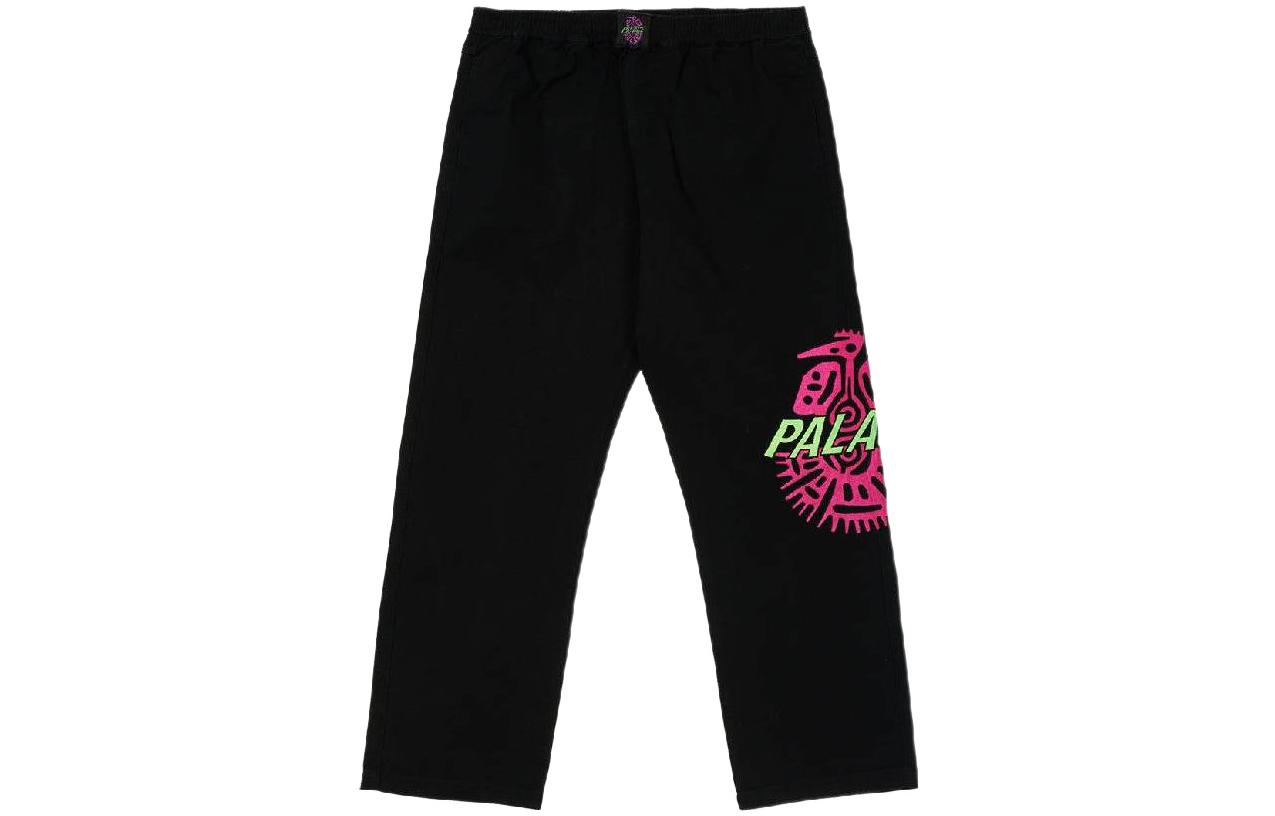 Order PALACE Black Relax Fit Straight Pants with Graphic Print Unisex Casual Wear. P22T024