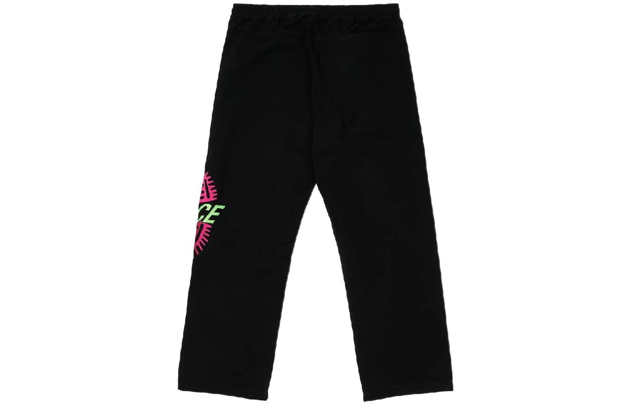 Lookbook PALACE Black Relax Fit Straight Pants with Graphic Print Unisex Casual Wear. P22T024
