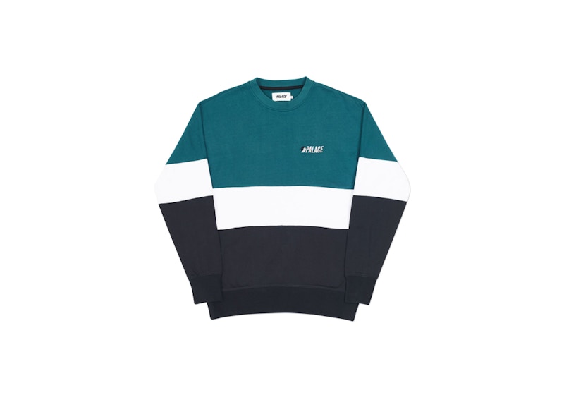 Palace Blazed Drop Shoulder Crew Green/White