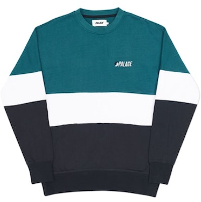 Palace Blazed Drop Shoulder Crew Green/White Buy Palace Blazed Drop Shoulder Crew Green/White