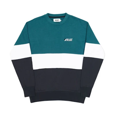 Palace Blazed Drop Shoulder Crew Green/White