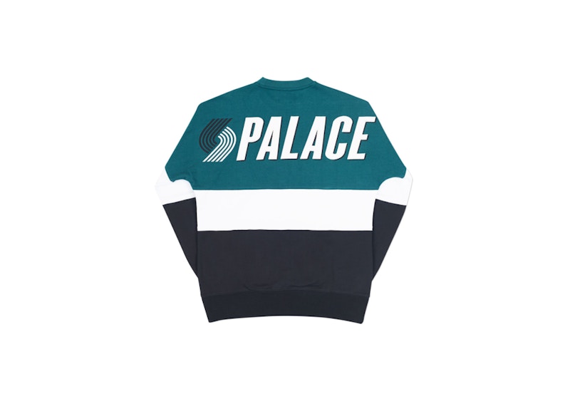 Order Palace Blazed Drop Shoulder Crew Green/White