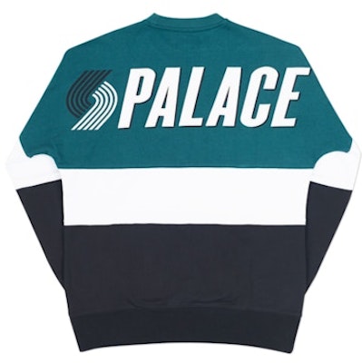 Palace Blazed Drop Shoulder Crew Green/White Order Palace Blazed Drop Shoulder Crew Green/White