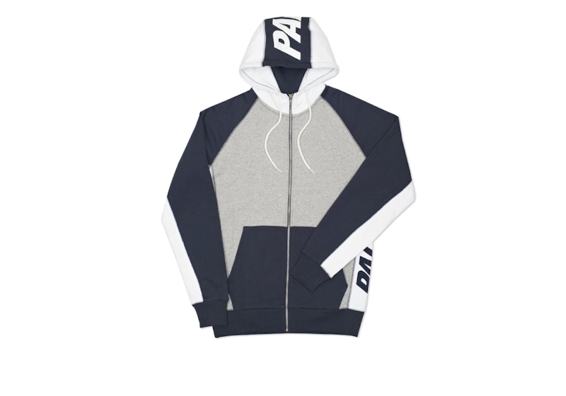 Palace Blocker Zip Hood Grey Marl/Navy