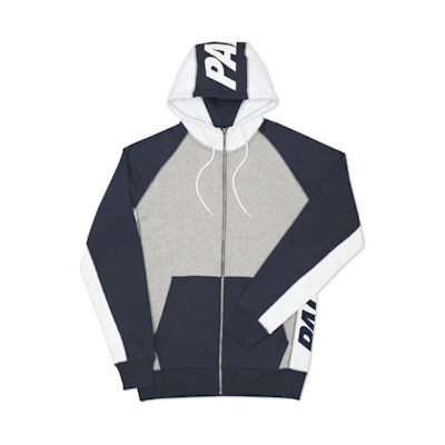 Palace Blocker Zip Hood Grey Marl/Navy