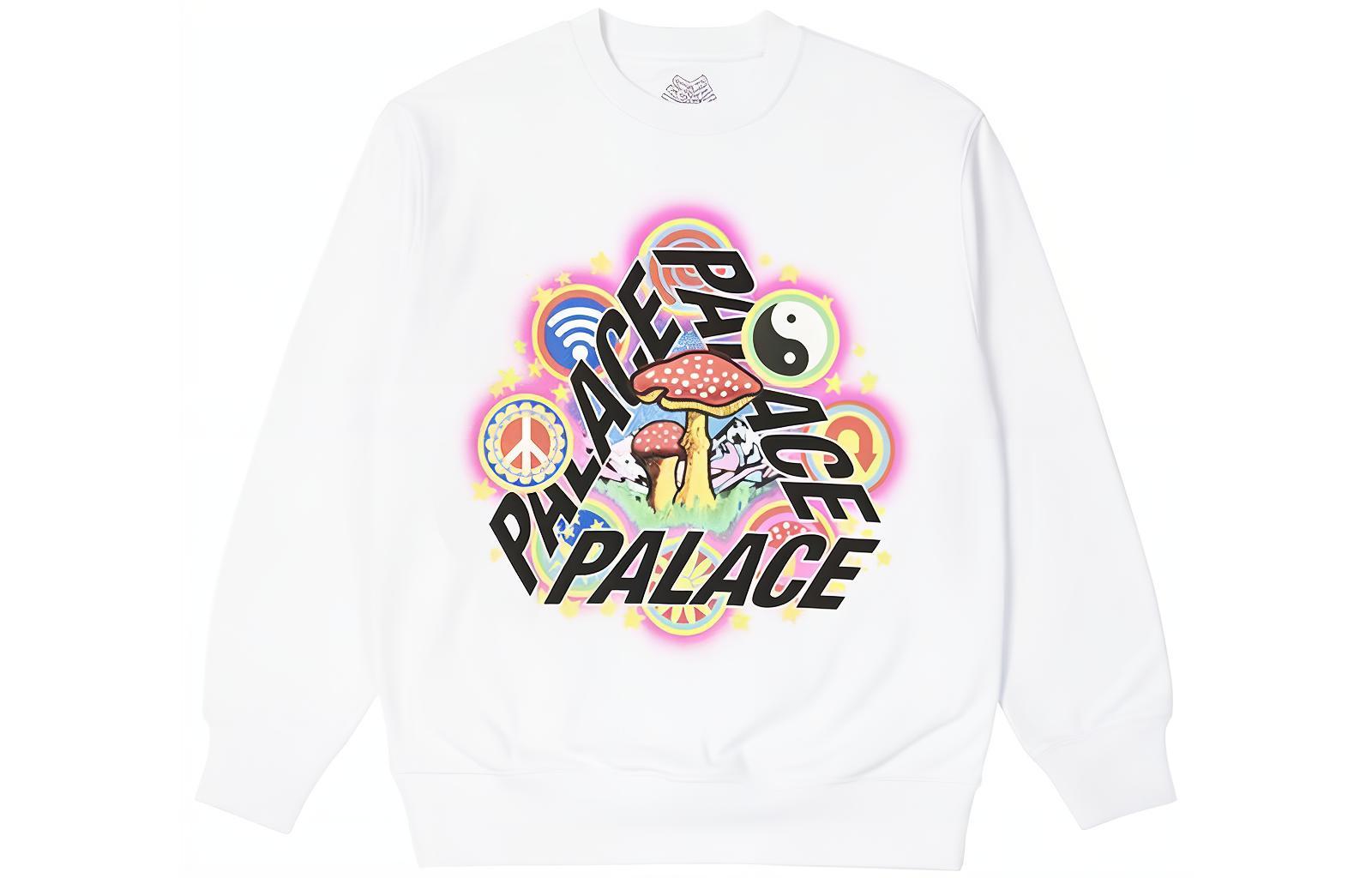 Palace BUN 5G Crew Sweatshirt Unisex White Pullover P23CW037