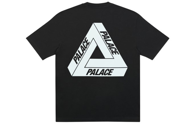 PALACE Charity Limited Edition Light Blue Triangle Tee Black Unisex Couple Style P18TS229