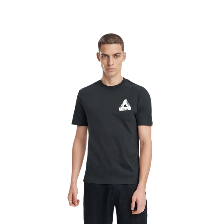 Shop PALACE慈善限量版浅蓝三角黑色情侣款T恤 P18TS229