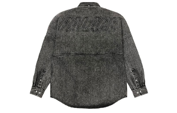 Order PALACE 老闆水洗徽標牛仔襯衫 男女款 黑色. P20SHT008