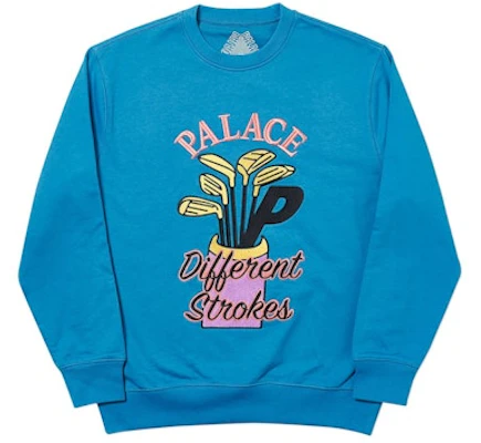Palace Dif Strokes Crew Biru Buy Palace Dif Strokes Crew Biru