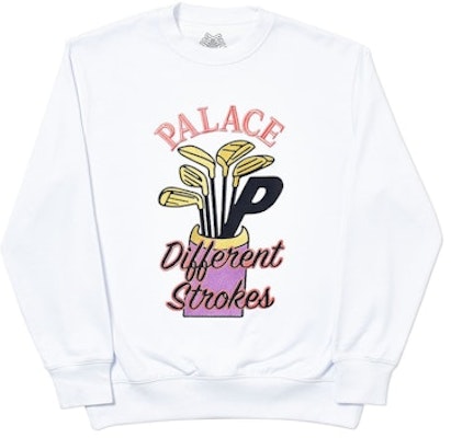 Palace Dif Strokes Crew White Buy Palace Dif Strokes Crew White