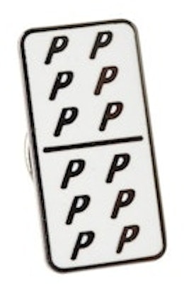 Palace Domino Pin Badge White/Black Buy Palace Domino Pin Badge White/Black