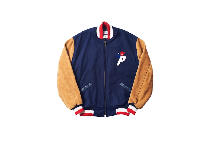 Palace Ebbets Field Wool / Suede Varsity Jacket Navy/Navy