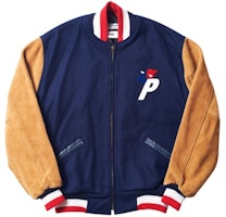 Palace Ebbets Field Wool / Suede Varsity Jacket Navy/Navy Palace Ebbets Field Wool / Suede Varsity Jacket Navy/Navy