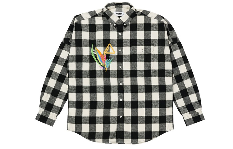PALACE Embroidered Plaid Shirt Unisex Black/White P20SHT014