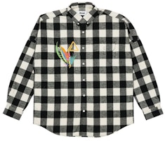 PALACE Embroidered Plaid Shirt Unisex Black/White P20SHT014 PALACE Embroidered Plaid Shirt Unisex Black/White P20SHT014