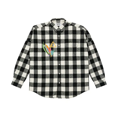 PALACE Embroidered Plaid Shirt Unisex Black/White P20SHT014
