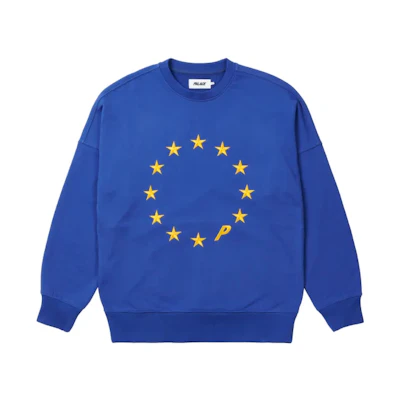 PALACE Eu-don Crew Blue Star Print Pullover Sweatshirt Unisex FW21 Blue. P21CS050
