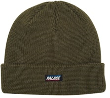 Palace Flag Label Beanie Army Green Palace Flag Label Beanie Army Green