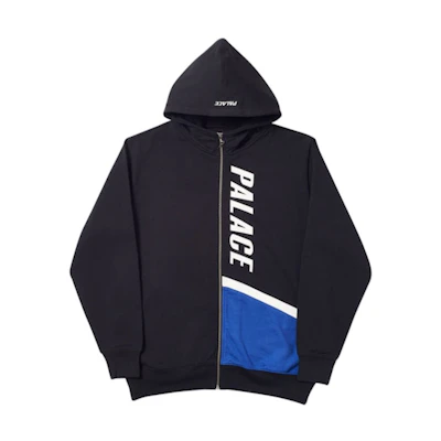 Palace Flaggo Zip Hood Black/White/Blue