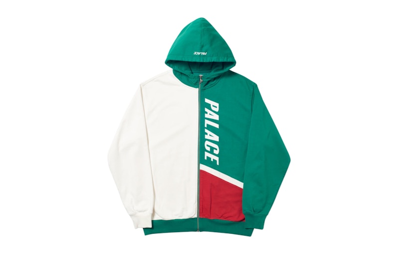 Palace Flaggo Zip Hood White/Green/Red