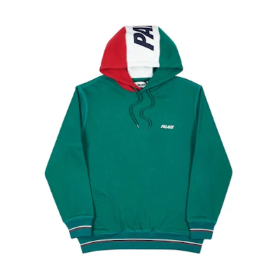 Palace Flagin Hood Green/White/Red