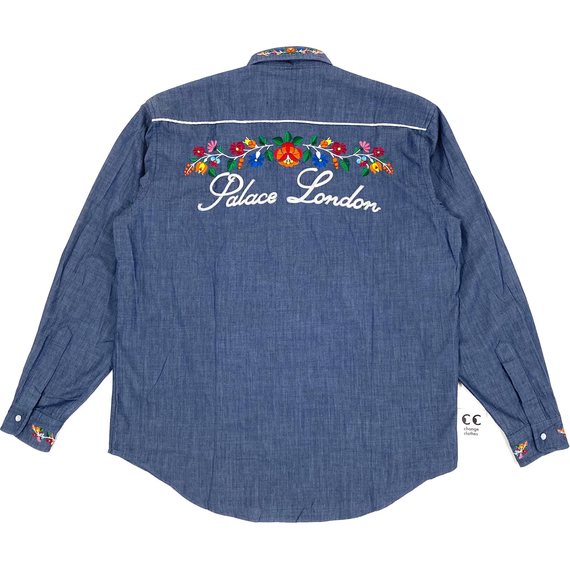 Order CAMISA VAQUERA DE MANGA LARGA PARA HOMBRE INDIGO PALACE FLORAL LOGO BORDADO P18D013