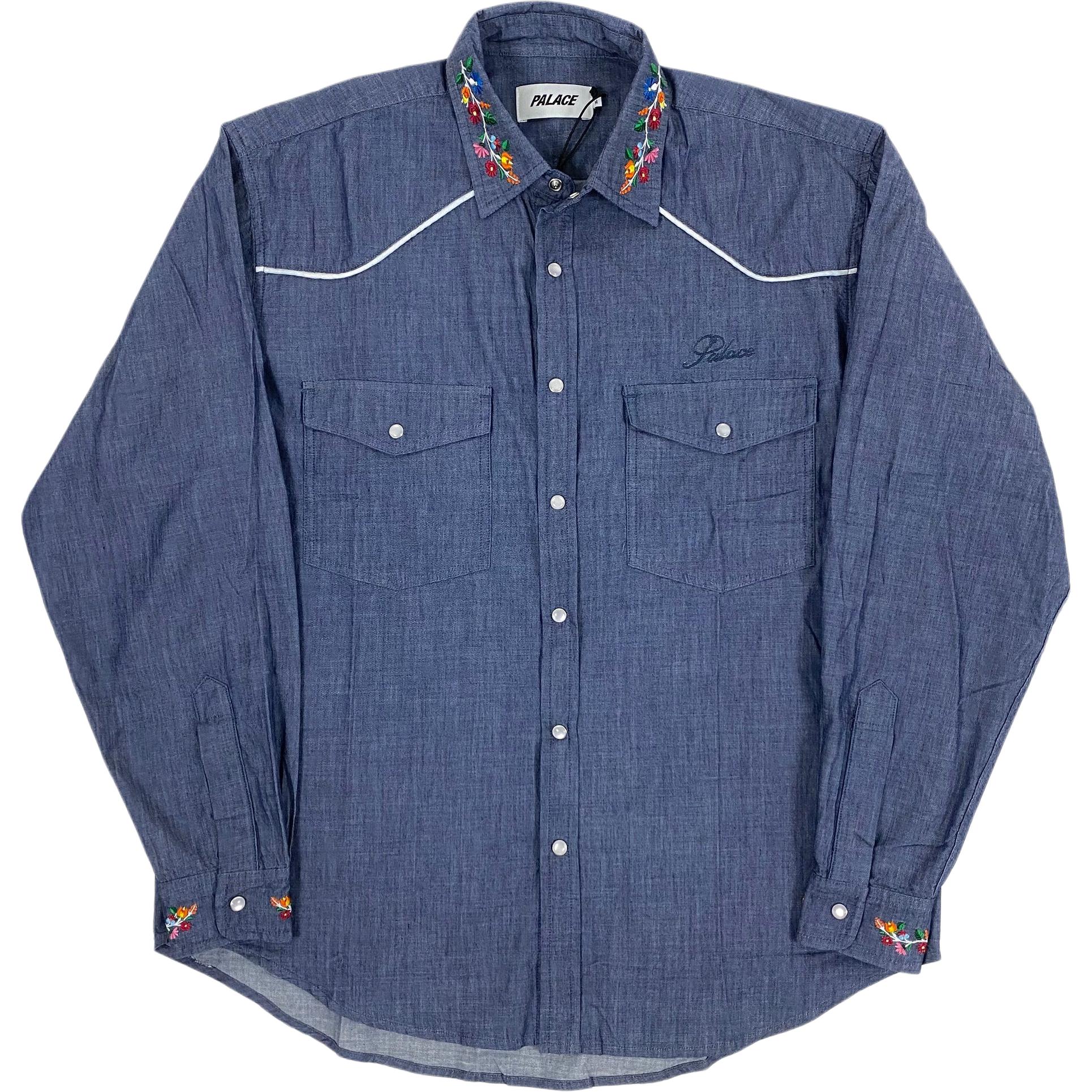 Lookbook CAMISA VAQUERA DE MANGA LARGA PARA HOMBRE INDIGO PALACE FLORAL LOGO BORDADO P18D013