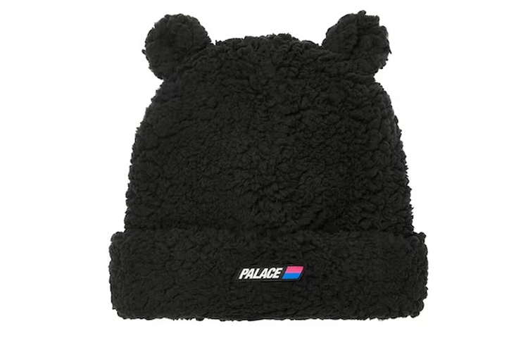 PALACE Fuzzy Ear Warm Cozy Knit Hat Unisex Couple Style Black P23BN073