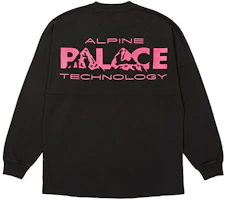 Palace FW21 Alpine Tech Black Longsleeve Logo Print Unisex Crewneck Tee P21ES055 Palace FW21 Alpine Tech Black Longsleeve Logo Print Unisex Crewneck Tee P21ES055