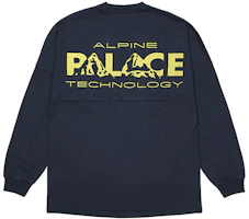 Palace FW21 Alpine Tech Navy Logo Print Longsleeve Unisex Crewneck T-Shirt P21ES058 Palace FW21 Alpine Tech Navy Logo Print Longsleeve Unisex Crewneck T-Shirt P21ES058