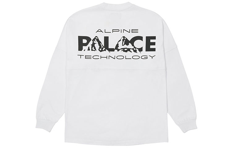 Palace FW21 Alpine Tech White Logo Print Longsleeve Tee Unisex Crewneck P21ES056