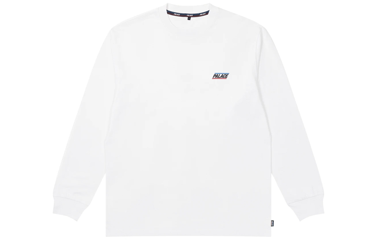 Palace FW21 Basically A Longsleeve White Logo Crewneck Tee Unisex White P18LS019