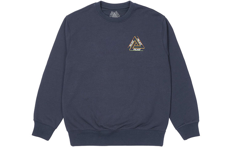 Palace FW21 Basically A Tri-Ferg Crew Navy Logo Sweatshirt Unisex Navy Blue P21CW010