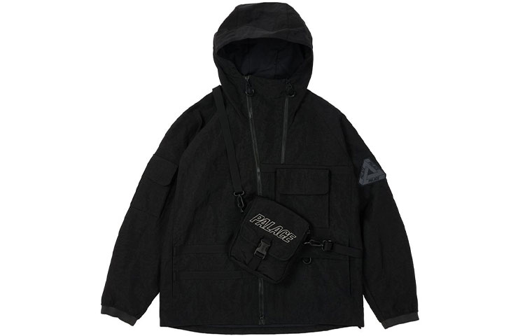 Lookbook PALACE FW21 黑色袋裝外套 男女冬季系列 可拆式logo外套 P21JK064