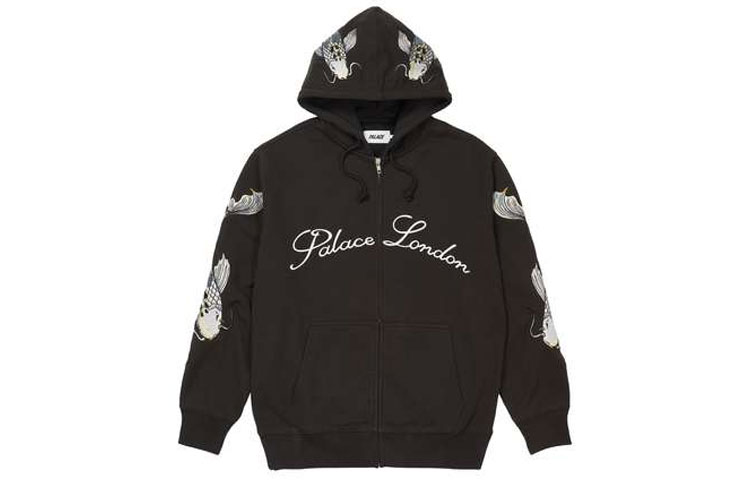 PALACE FW21 Carp Zip Hood Black Embroidered Hoodie Jacket Unisex Black P21CS064 圖 3