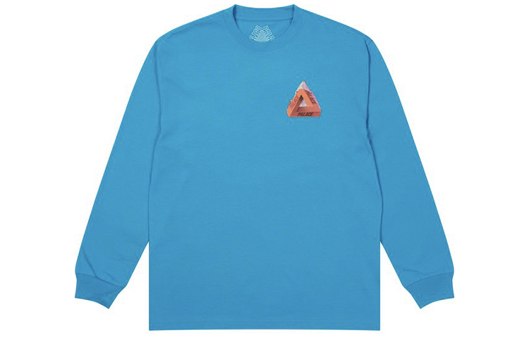 PALACE FW21 Chapping Petrol Blue Graphic Longsleeve Tee Unisex Sky Blue. P21LS015