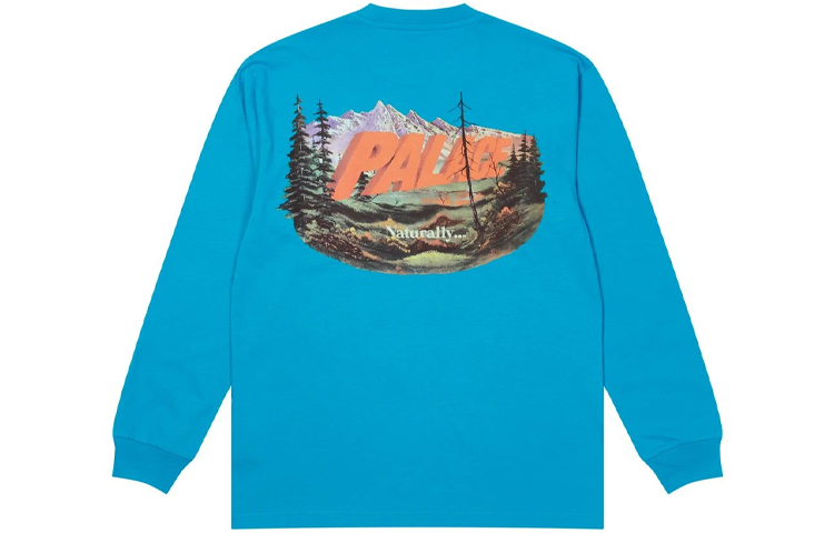 PALACE FW21 Chapping Petrol Blue Graphic Longsleeve Tee Unisex Sky Blue. P21LS015 圖 3