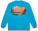 Lookbook PALACE FW21 Chapping Petrol Blue Graphic Longsleeve Tee Unisex Sky Blue. P21LS015