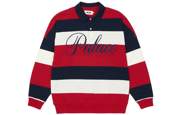 Order PALACE FW21 Polo Clásico de Rayas Manga Larga Rojo/Azul Marino/Blanco Unisex. P21ES041