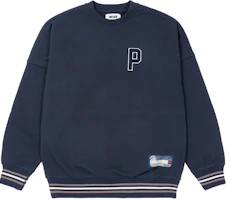 Palace FW21 Drop Shoulder College Crew Navy Unisex Sweatshirt Navy Blue P21CS121 Palace FW21 Drop Shoulder College Crew Navy Unisex Sweatshirt Navy Blue P21CS121